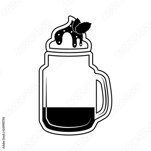 Isolated monochrome frappe icon - Vector illustration design
