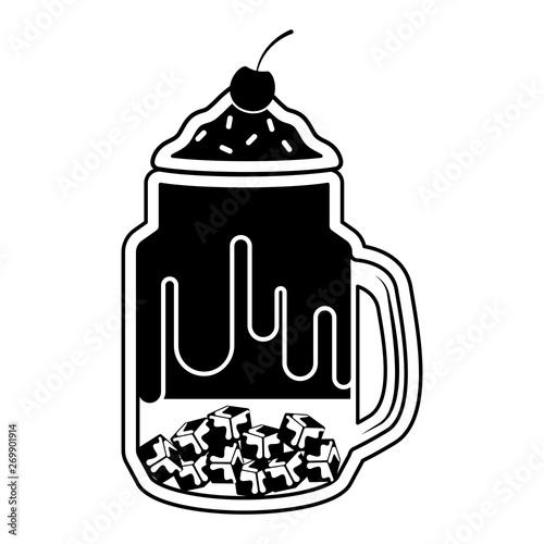 Isolated monochrome frappe icon - Vector illustration design