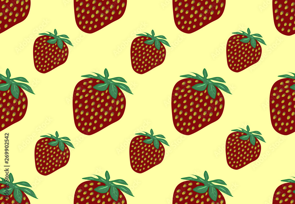 Vector seamless pattern with delicious strawberries. Vector seamless pattern with delicious strawberries.