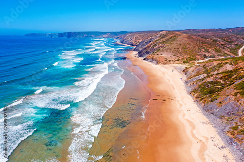 Aerial from Praia Vale Figueiras at the westcoast in Portugal © Nataraj