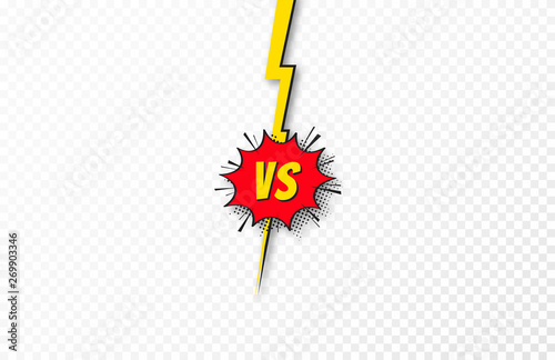 Versus background, VS letters. Concept of battle, fight, comparison and conflict. Versus background template