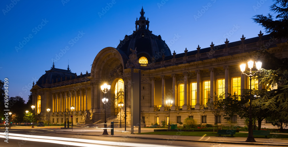 Night view of famous Petit Palais