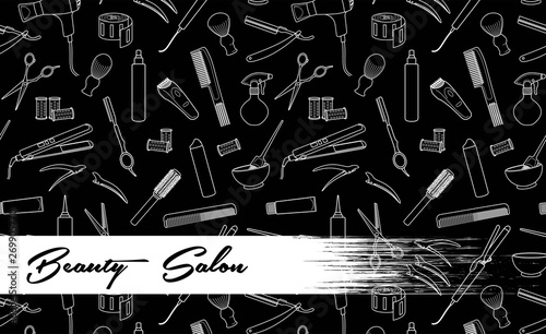 Beauty salon.  Hairdressing and Barbershop. Horizontal banner
