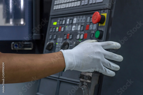 CNC Machine control panel and hand control