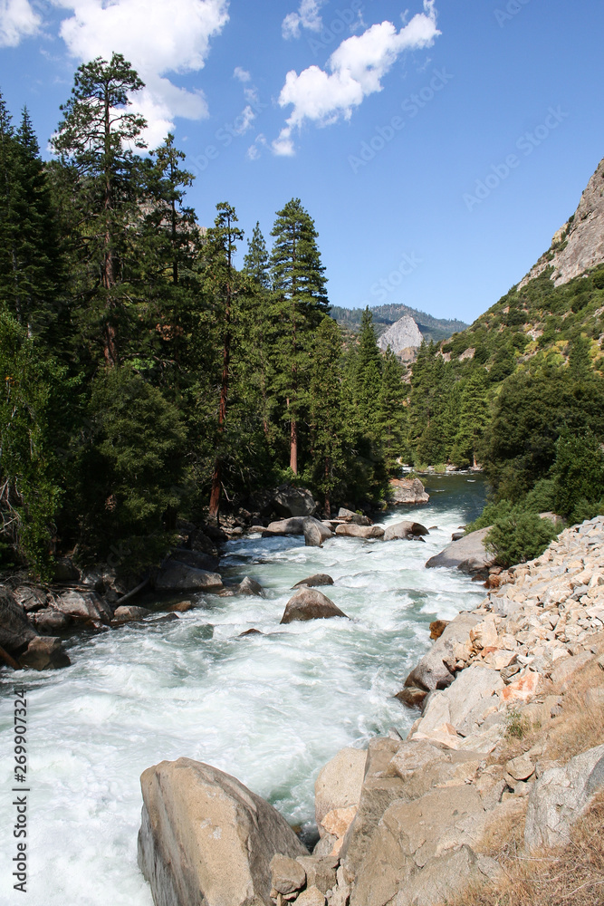 A river flowing through mountains.  King's Canyon National Park, CA, USA.