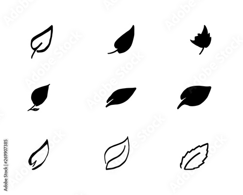 Fototapeta Naklejka Na Ścianę i Meble -  Tree leaf vector logo design, eco-friendly concept.