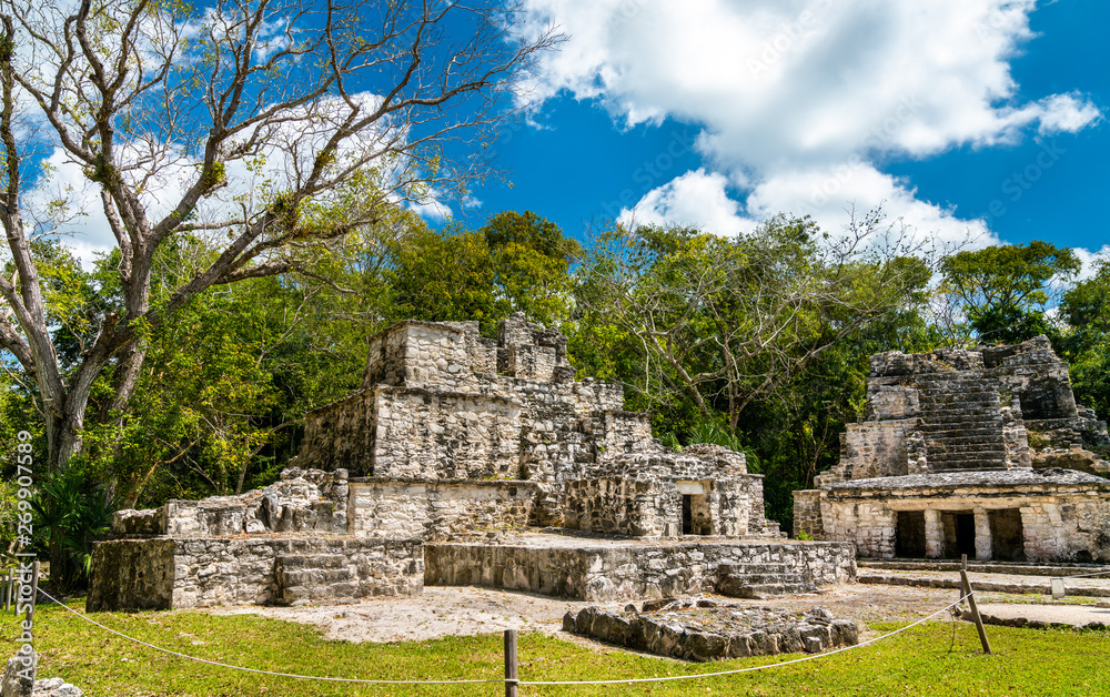 Ancient Mayan Pyramid at Muyil in Quintana Roo, Mexico