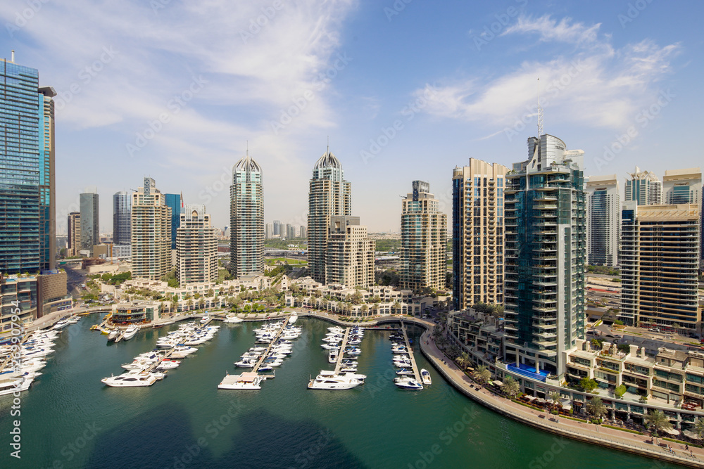 Dubai Marina View from a High Rise Apartment