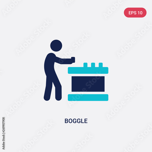 two color boggle vector icon from activity and hobbies concept. isolated blue boggle vector sign symbol can be use for web, mobile and logo. eps 10