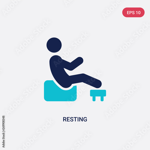 two color resting vector icon from activity and hobbies concept. isolated blue resting vector sign symbol can be use for web, mobile and logo. eps 10