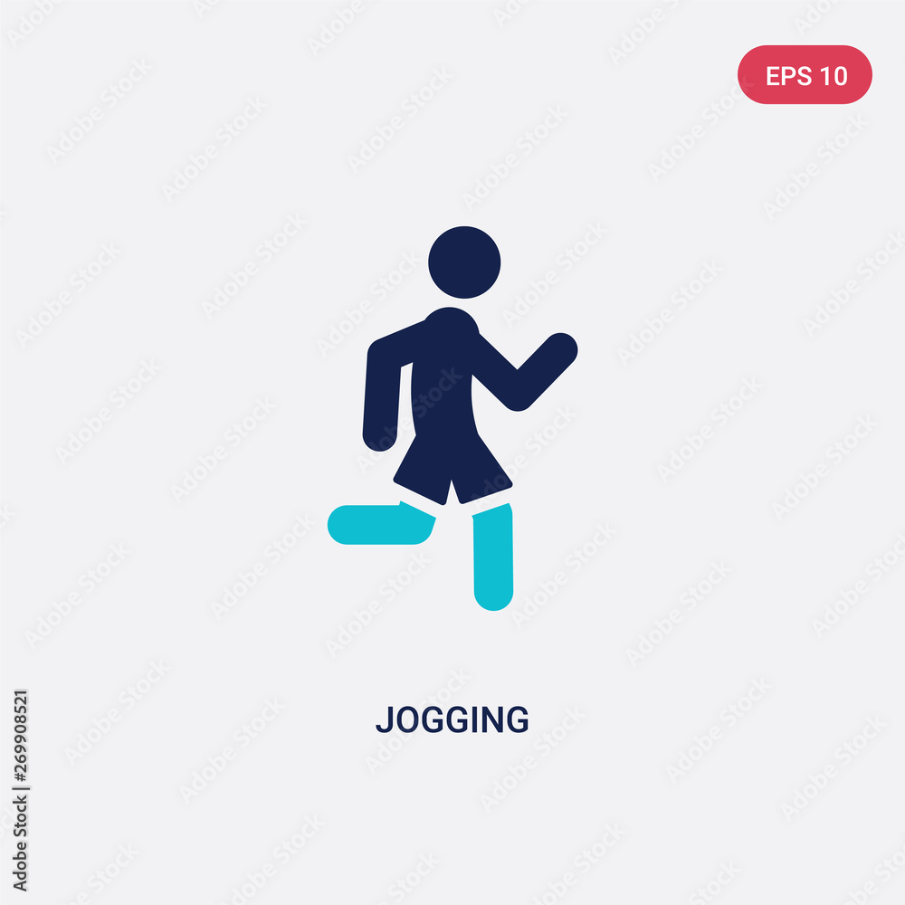 two color jogging vector icon from activities concept. isolated blue jogging vector sign symbol can be use for web, mobile and logo. eps 10
