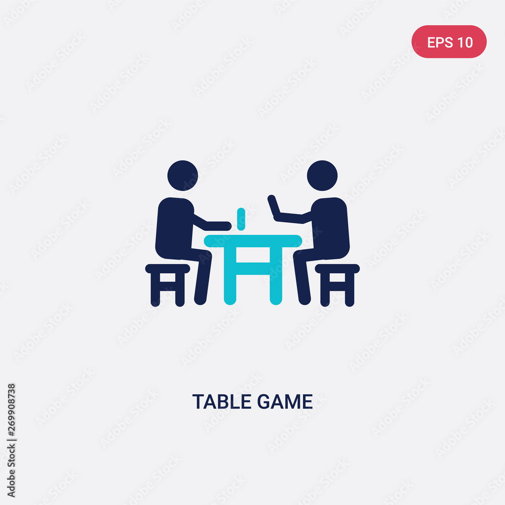 two color table game vector icon from outdoor activities concept. isolated blue table game vector sign symbol can be use for web, mobile and logo. eps 10