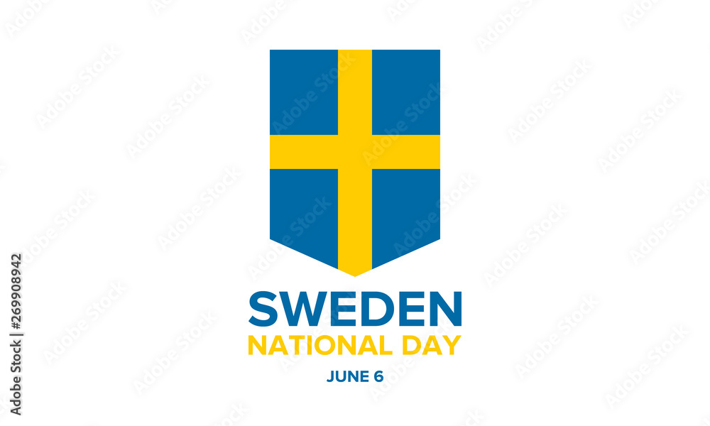 National Day of Sweden. Celebrated annually on June 6 in Sweden. Happy national holiday. Sweden flag. Swedish concept. Poster, card, banner and background National Day of Sweden. Celebrated annually on June 6 in Sweden. Happy national holiday. Sweden flag. Swedish concept. Poster, card, banner and background