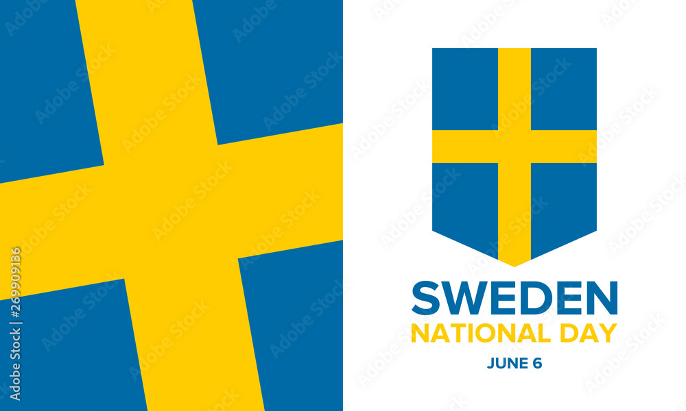 National Day of Sweden. Celebrated annually on June 6 in Sweden. Happy national holiday. Sweden flag. Swedish concept. Poster, card, banner and background National Day of Sweden. Celebrated annually on June 6 in Sweden. Happy national holiday. Sweden flag. Swedish concept. Poster, card, banner and background