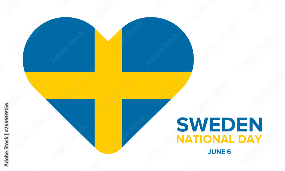 National Day of Sweden. Celebrated annually on June 6 in Sweden. Happy national holiday. Sweden flag. Swedish concept. Poster, card, banner and background National Day of Sweden. Celebrated annually on June 6 in Sweden. Happy national holiday. Sweden flag. Swedish concept. Poster, card, banner and background