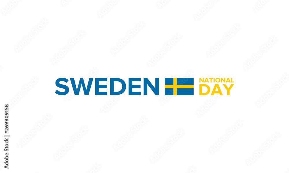 National Day of Sweden. Celebrated annually on June 6 in Sweden. Happy national holiday. Sweden flag. Swedish concept. Poster, card, banner and background