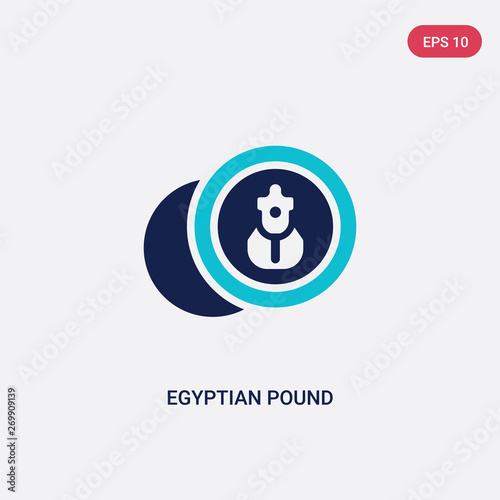 two color egyptian pound vector icon from africa concept. isolated blue egyptian pound vector sign symbol can be use for web, mobile and logo. eps 10