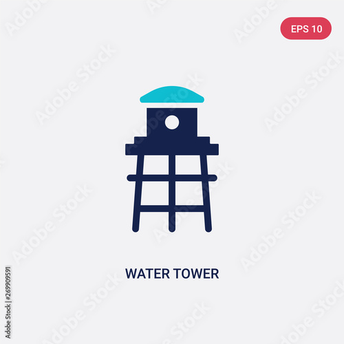 two color water tower vector icon from agriculture farming concept. isolated blue water tower vector sign symbol can be use for web, mobile and logo. eps 10