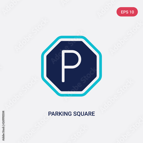 two color parking square vector icon from airport terminal concept. isolated blue parking square vector sign symbol can be use for web, mobile and logo. eps 10