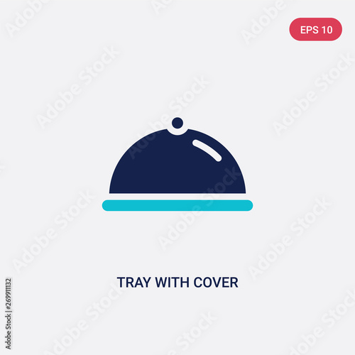 two color tray with cover vector icon from airport terminal concept. isolated blue tray with cover vector sign symbol can be use for web, mobile and logo. eps 10