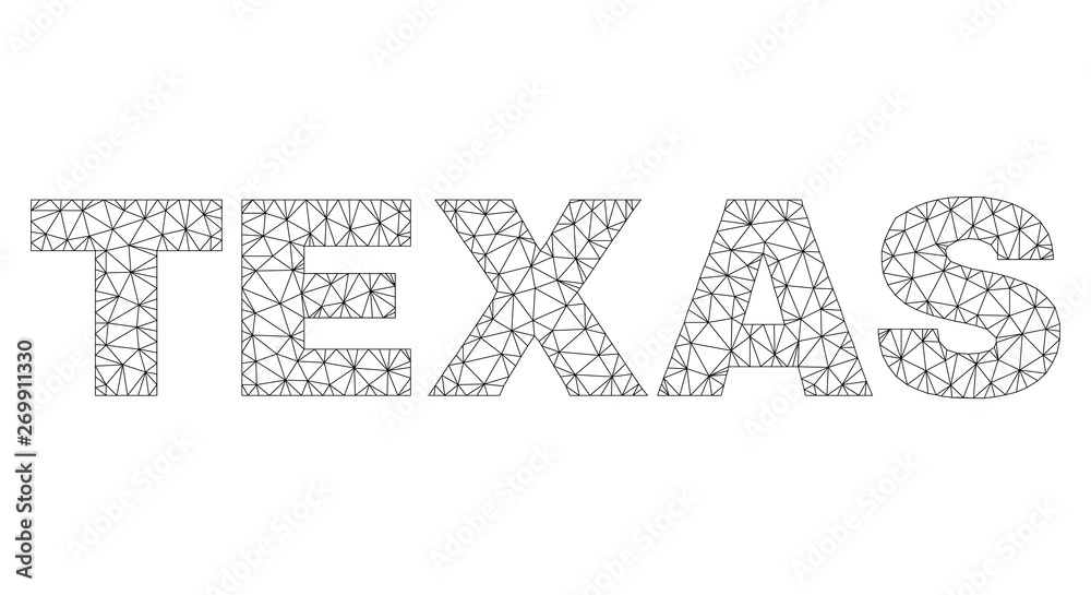 Mesh vector TEXAS text. Abstract lines and small circles form TEXAS black carcass symbols. Linear carcass flat polygonal mesh in vector EPS format. Mesh vector TEXAS text. Abstract lines and small circles form TEXAS black carcass symbols. Linear carcass flat polygonal mesh in vector EPS format.