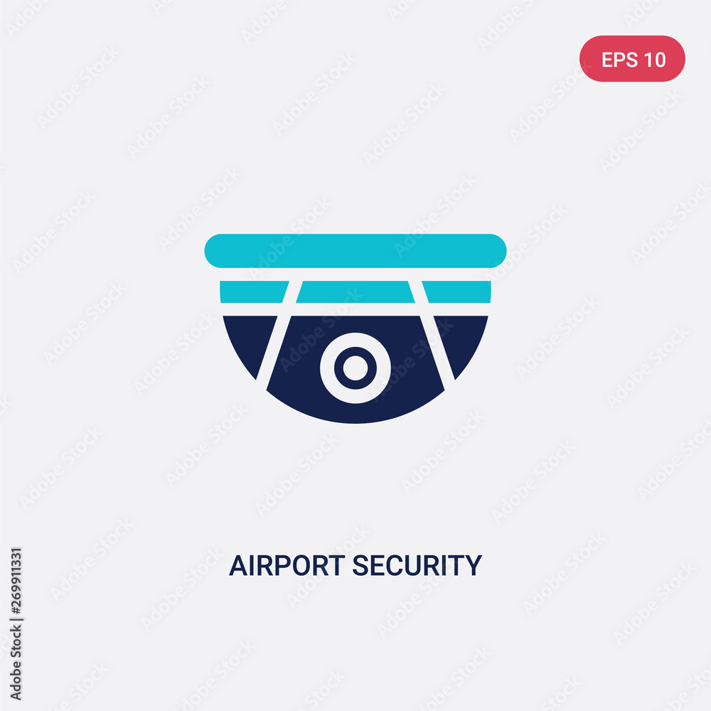 two color airport security camera vector icon from airport terminal