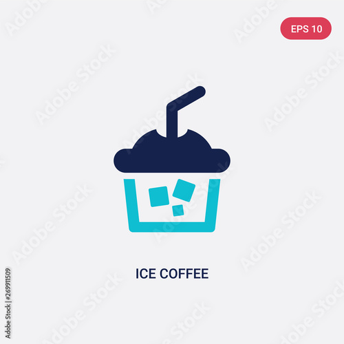 two color ice coffee vector icon from alcohol concept. isolated blue ice coffee vector sign symbol can be use for web, mobile and logo. eps 10
