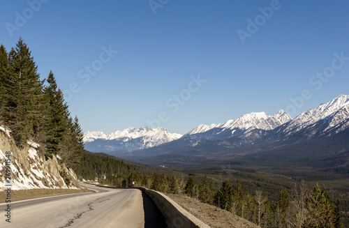Road Trip in the Rocky Mountains on banff to windermere highway Kootenay Valley Viewpoint.