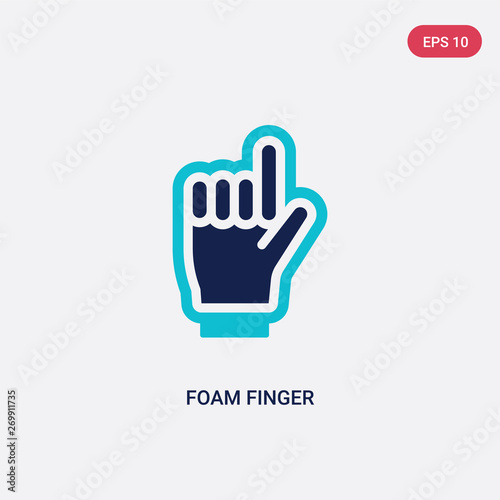 two color foam finger vector icon from american football concept. isolated blue foam finger vector sign symbol can be use for web, mobile and logo. eps 10