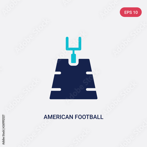 two color american football field vector icon from american football concept. isolated blue american football field vector sign symbol can be use for web, mobile and logo. eps 10