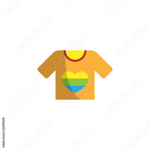 World pride day, t-shirtcolor icon. Element of stop homophobia color icon