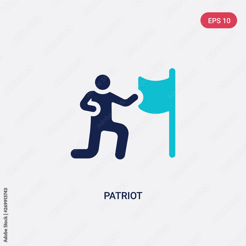 two color patriot vector icon from army and war concept. isolated blue patriot vector sign symbol can be use for web, mobile and logo. eps 10