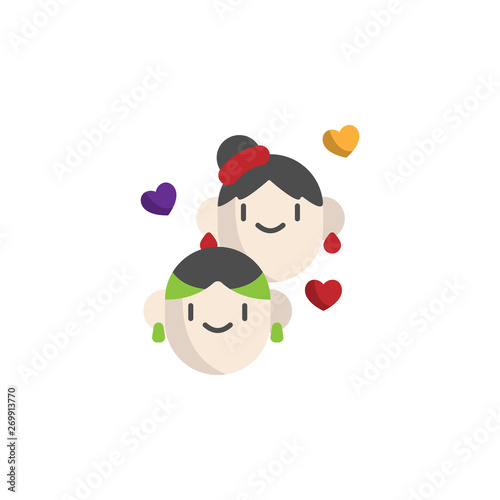 World pride day, couplecolor icon. Element of stop homophobia color icon