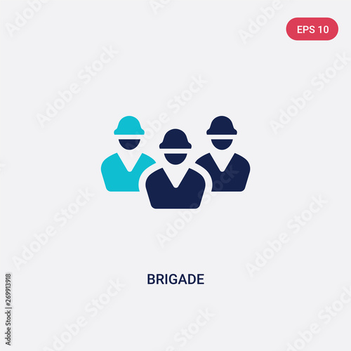 two color brigade vector icon from army and war concept. isolated blue brigade vector sign symbol can be use for web, mobile and logo. eps 10