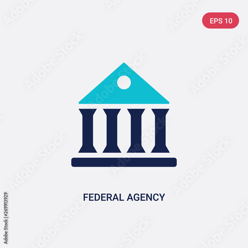 two color federal agency vector icon from army and war concept. isolated blue federal agency vector sign symbol can be use for web, mobile and logo. eps 10