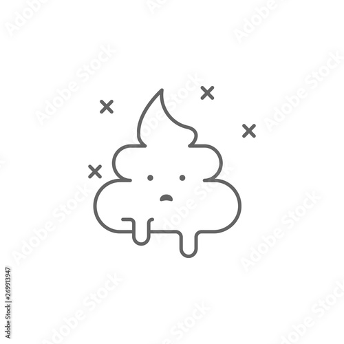 Poop, sad, nasty outline icon. Element of nasty icon. Thin line icon for website design and development, app development. Premium icon