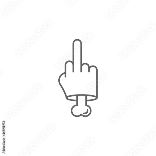 Middle finger, nasty outline icon. Element of nasty icon. Thin line icon for website design and development, app development. Premium icon