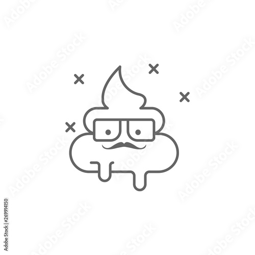 Poop, sunglasses, nasty outline icon. Element of nasty icon. Thin line icon for website design and development, app development. Premium icon
