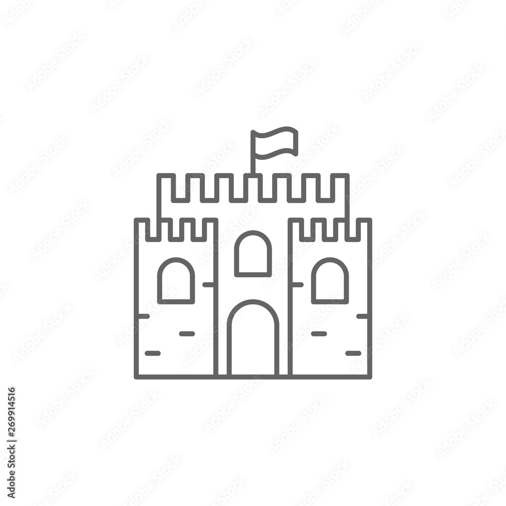 history, castle, fortress outline icon