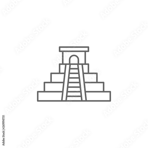 history, pyramid, Mayan outline icon