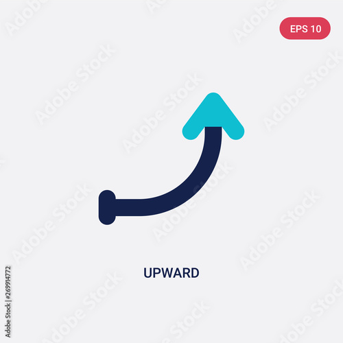 two color upward vector icon from arrows 2 concept. isolated blue upward vector sign symbol can be use for web, mobile and logo. eps 10