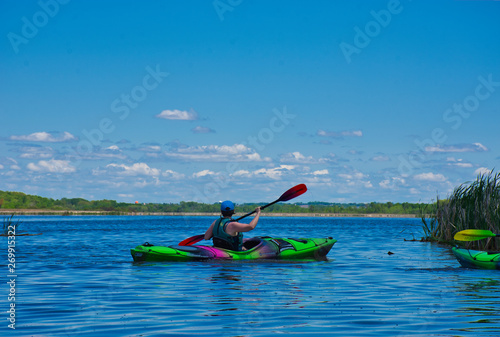 A Person Kayaking.