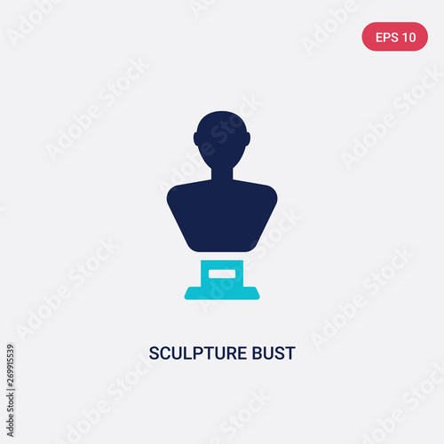 two color sculpture bust vector icon from art concept. isolated blue sculpture bust vector sign symbol can be use for web, mobile and logo. eps 10