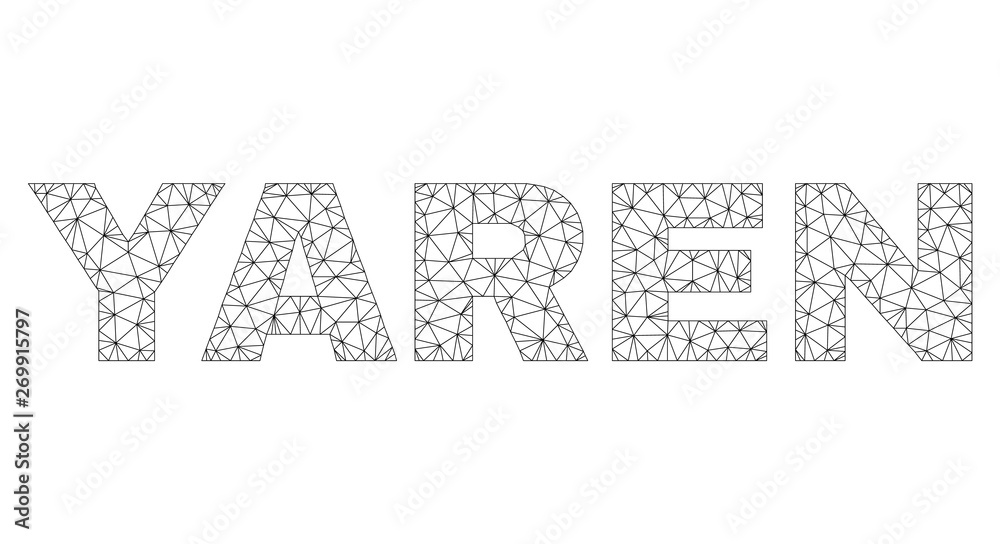 Mesh vector YAREN text. Abstract lines and spheric points form YAREN black carcass symbols. Linear carcass flat polygonal mesh in eps vector format. Mesh vector YAREN text. Abstract lines and spheric points form YAREN black carcass symbols. Linear carcass flat polygonal mesh in eps vector format.
