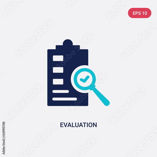 two color evaluation vector icon from artificial intellegence concept. isolated blue evaluation vector sign symbol can be use for web, mobile and logo. eps 10