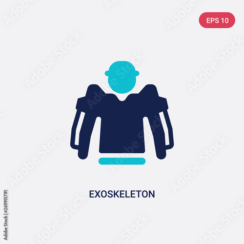 two color exoskeleton vector icon from artificial intellegence concept. isolated blue exoskeleton vector sign symbol can be use for web, mobile and logo. eps 10