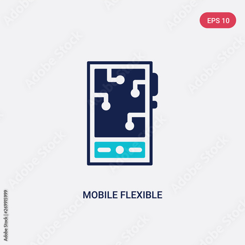 two color mobile flexible display vector icon from artificial intellegence concept. isolated blue mobile flexible display vector sign symbol can be use for web, mobile and logo. eps 10
