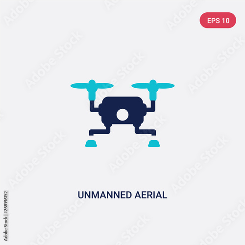 two color unmanned aerial vehicle vector icon from artificial intellegence concept. isolated blue unmanned aerial vehicle vector sign symbol can be use for web, mobile and logo. eps 10