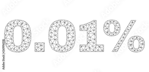 Mesh vector 0.01% text. Abstract lines and dots are organized into 0.01% black carcass symbols. Linear carcass 2D triangular mesh in eps vector format.