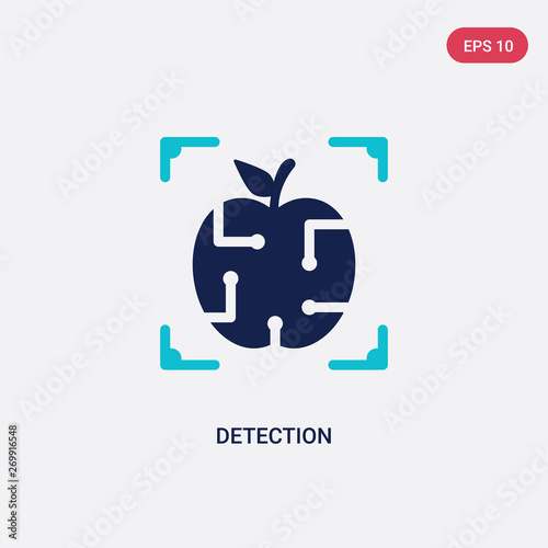 two color detection vector icon from artificial intelligence concept. isolated blue detection vector sign symbol can be use for web, mobile and logo. eps 10